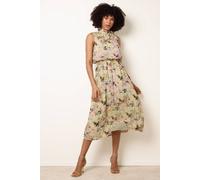Blue Vanilla Watercolour Printed Sleeveless Midi Dress - XL - Green