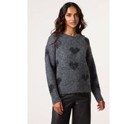 Blue Vanilla Grey Jumper With Sparkly Hearts Grey