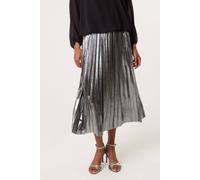 Blue Vanilla Grey Metallic Pleated Tulle Skirt Grey S/M