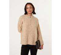 Blue Vanilla Half Zip Jumper - UK 14-16 - Beige