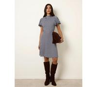 Blue Vanilla High Neck Angel Sleeve Mini Dress - UK 12 - Multicoloured