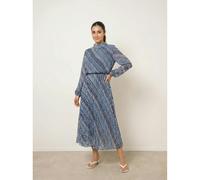 Blue Vanilla Women's Navy High Neck Bubble Print Dress | Size: Medium Blue Vanilla Navy M