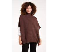 Blue Vanilla Women's High Neck Oversized Ribbed Tabard Jumper in Brown Blue Vanilla Brown One Size