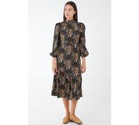 Blue Vanilla High Neck Tie Back Midi Dress In Black Black