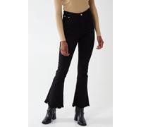 Blue Vanilla High Waist Flare Trousers In Black Black