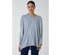 Blue Vanilla Hotfix Multi Heart Batwing Top In Grey Grey S/M