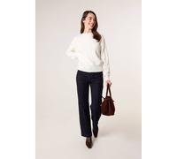 Blue Vanilla Ivory Argyle Texture Knit Jumper Ivory M