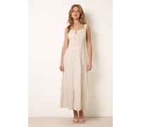 Blue Vanilla Ivory Broderie Button Down Maxi Dress Ivory