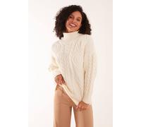 Blue Vanilla Ivory Cable Knit Roll Neck Jumper Ivory
