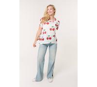 Blue Vanilla Women's Ivory Cherry Oversized Top | Size: S/M Blue Vanilla Ivory S/M
