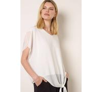 Blue Vanilla Chiffon Tie Knot Plain Top - S-M - Ivory