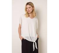 Blue Vanilla Ivory Chiffon Tie Knot Plain Top Ivory S/M