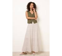 Blue Vanilla Women's Ivory Jersey Band Tiered Skirt | Size: S/M Blue Vanilla Ivory S/M