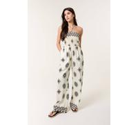 Blue Vanilla Ivory Jumpsuit With Floral Print Ivory S/M