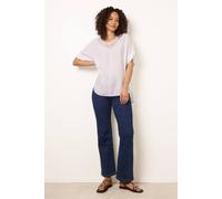 Blue Vanilla Ivory Lace Sequin Crochet Linen Like Top Ivory