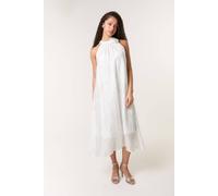 Blue Vanilla Ivory Luxe Rose Detail Halter Neck Dress Ivory One Size