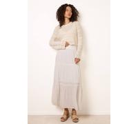 Blue Vanilla Mix Crochet Maxi Skirt - Ivory - L-XL