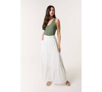 Blue Vanilla Women's Ivory Mix Crochet Maxi Skirt | Size: Large/XL Blue Vanilla Ivory L/XL