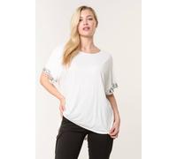 Blue Vanilla Women's Ivory Sequin Trim Oversized Top | Size: Medium/Large Blue Vanilla Ivory M/L
