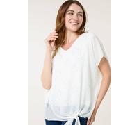 Blue Vanilla Women's Ivory Tie Knot Diamante Top Blue Vanilla Ivory One Size