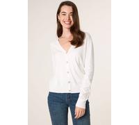 Blue Vanilla Ivory V Neck Diamante Button Cardigan Ivory M/L
