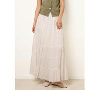 Blue Vanilla Women's Ivory Jersey Band Tiered Skirt | Size: Medium/Large Blue Vanilla Ivory M/L