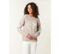 Blue Vanilla Women's Light Brown Jumper With Embroidered Heart | Size: S/M Blue Vanilla Light Brown S/M