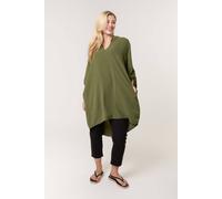 Blue Vanilla Khaki Tunic With Two Side Pockets Khaki One Size