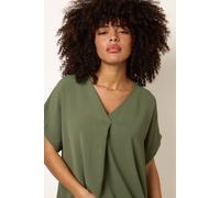 Blue Vanilla Khaki V Neck Crossover Top Khaki One Size