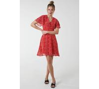 Blue Vanilla Knot Front Mini Dress In Red Red 8