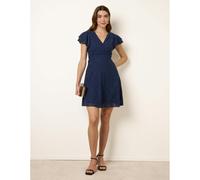 Blue Vanilla Lace Angel Sleeve Mini Dress - UK 16 - Navy