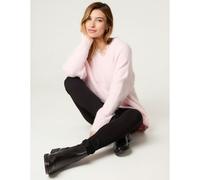 Blue Vanilla Lace Trim V Neck Jumper - One Size - Pink