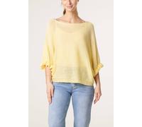 Blue Vanilla Filigree Frill Sleeve Batwing Jumper - One Size - Light Yellow