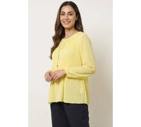 Blue Vanilla Long Sleeve Pleated Top - S-M - Light Yellow