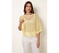 Blue Vanilla Women's Lemon Round Neck Net Top | Size: Medium/Large Blue Vanilla Lemon M/L