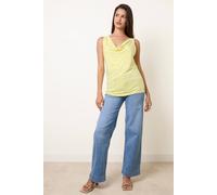 Blue Vanilla Sleeveless Cowl Neck Viscose Jersey Top - One Size - Light Yellow