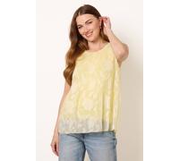 Blue Vanilla Sleeveless Lace Pleated Top - S-M - Light Yellow