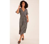 Blue Vanilla Leopard Cross Over Maxi Dress In Black Black