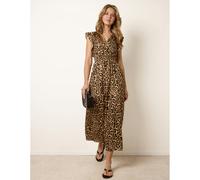 Blue Vanilla Leopard Print Dress - XL - Brown