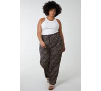 Blue Vanilla Women's Leopard Print Plisse Culotte Trouser in Navy | Size: 18/20