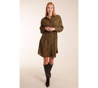 Blue Vanilla Women's Leopard Shirt Dress in Khaki | Size: Small Blue Vanilla Khaki S