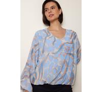 Blue Vanilla Abstract Print Puffball Top - S-M - Light Blue