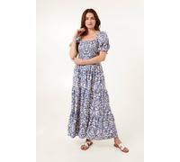 Blue Vanilla Light Blue Puff Sleeve Square Neck Maxi Dress Light Blue S