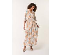 Blue Vanilla Light Brown Embellished V Front & Back Maxi Dress Light Brown S/M