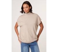 Blue Vanilla Women's Light Brown Oversized Sleeveless Jumper | Size: 10-12 Blue Vanilla Light Brown 10-12