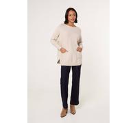 Blue Vanilla Light Brown Pocket Slash Scoop Neck Jumper Light Brown One Size