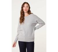 Blue Vanilla Women's Light Grey Round Neck Jumper | Size: 10-12 Blue Vanilla Light Grey 10-12