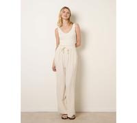 Blue Vanilla Linen-Blend Drawstring Trousers - L - Cream