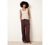Blue Vanilla Linen-Blend Drawstring Trousers - S - Brown