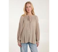 Blue Vanilla Women's Long Sleeve Button Down Shirt in Light Brown | Size: Medium/Large Blue Vanilla Light Brown M/L